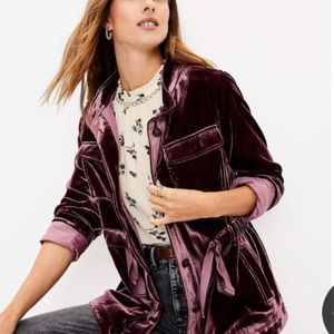 LOFT velvet utility jacket